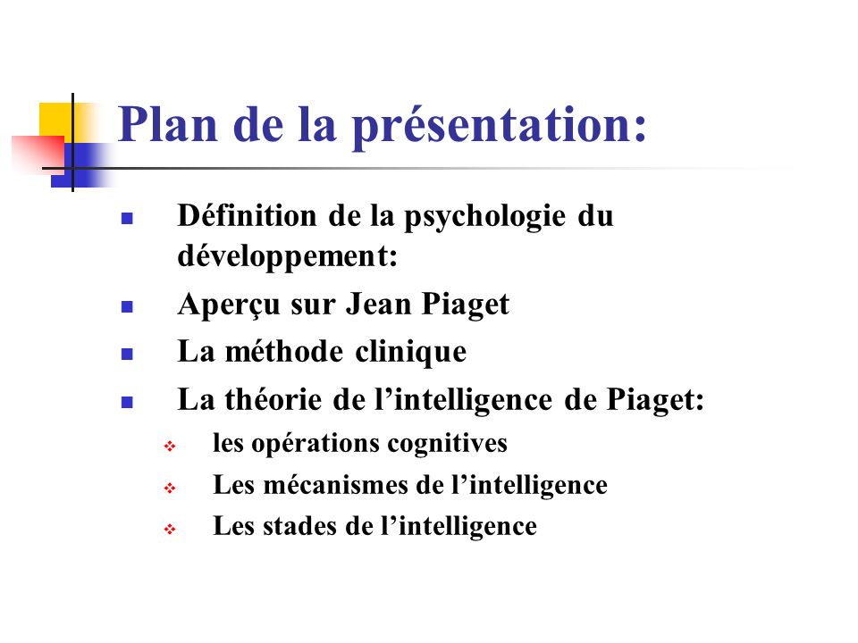 La th orie de Jean Piaget ppt video online t l charger